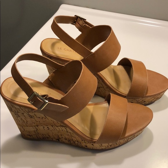 Cognac 4” wedge sandal - size 8 - Picture 5 of 6